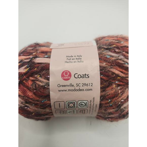 Moda Dea Gleam Yarn Fire Agate Bulky 5 Mohair Blend Novelty 50g 76 yds Skein - Picture 2 of 8